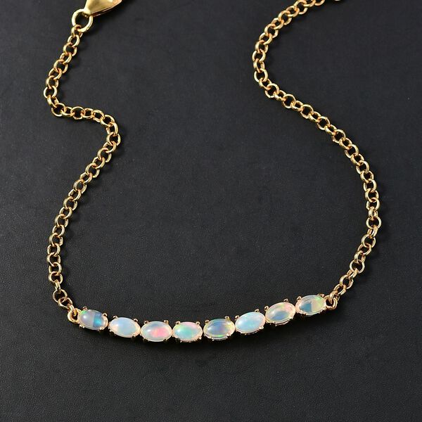 D'Joy AA Natürlicher, äthiopischer Welo Opal Armband ca. 19 cm 925 Silber 750 Gelb Vergoldet (10-15 Werktage Lieferzeit) ca. 1.53 ct image number 1