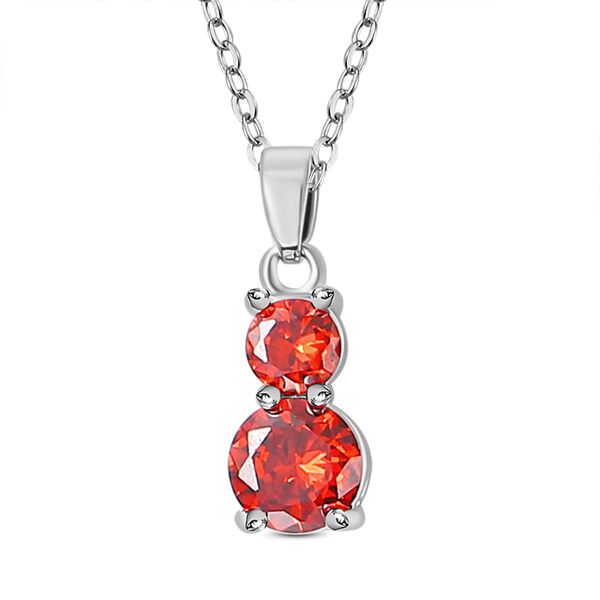 4er Set, Granat Zirkonia Armband, Anh&auml;nger mit Kette und Ohrringen, Messing ca. 17,60 ct image number 2