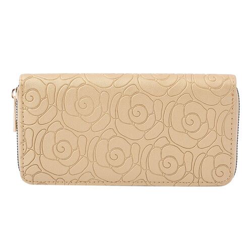 Long Size Brieftasche, 19*2.5*10cm, florales Muster, Creme image number 0