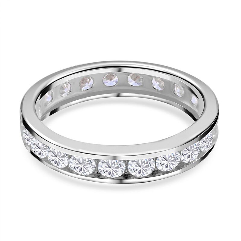 Lustro Stella - Weißer Zirkonia Ring, 925 Silber platiniert (Größe 18.00) ca. 3.96 ct image number 0