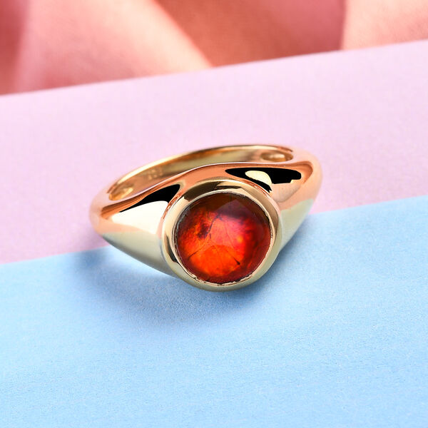 Ammolit Ring 925 Silber Gelbgold Vermeil  ca. 2,04 ct image number 2