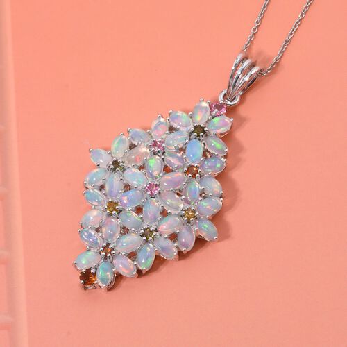 AA Natürlicher, äthiopischer Welo Opal und Multi-Turmalin-Anhänger mit 50cm Kette - 6,77 ct. image number 1