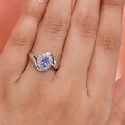 Tansanit und weißer Zirkon-Ring, 925 Silber platiniert, ca. 0,89 ct image number 2