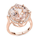 ILIANA AAA Marropino Morganit und Diamant-Ring, zertifiziert und geprüft SI G-H, 750 Roségold  ca. 7,00 ct image number 0