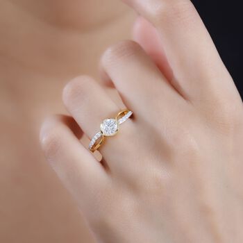 Moissanit Bicolor Ring, ca. 0,99 ct.