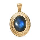 AAA Labradorit Anhänger, 925 Silber Gelbgold Vermeil, ca. 10.84 ct