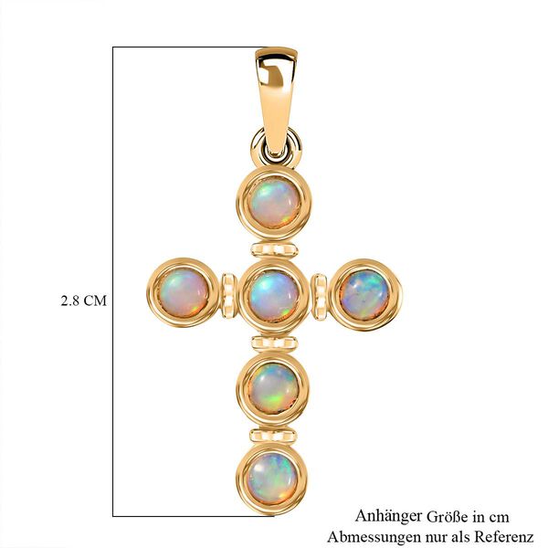 AA Nat&uuml;rlicher, &auml;thiopischer Welo Opal Anh&auml;nger 925 Silber vergoldet ca. 0.47 ct image number 6