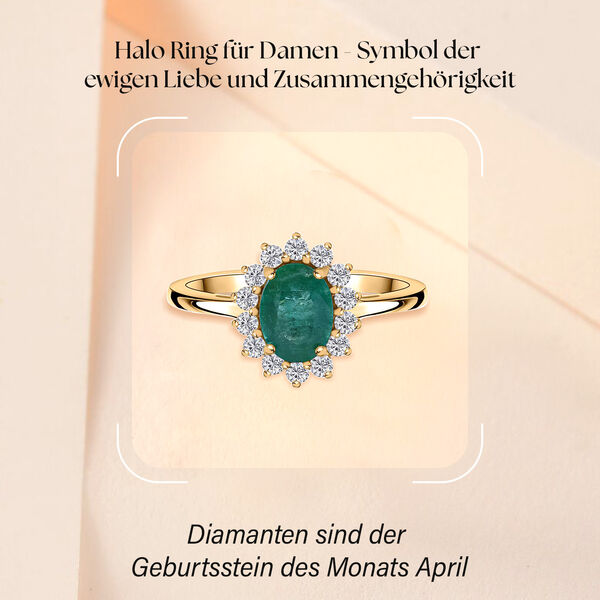 AAA Kagem Sambischer Smaragd und  Diamant Ring, ca. 1,54 ct image number 1