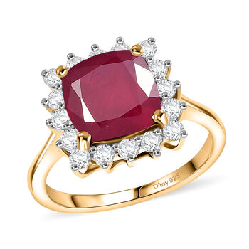 D'Joy AA afrikanischer Rubin und Moissanit Ring - 5,64 ct.