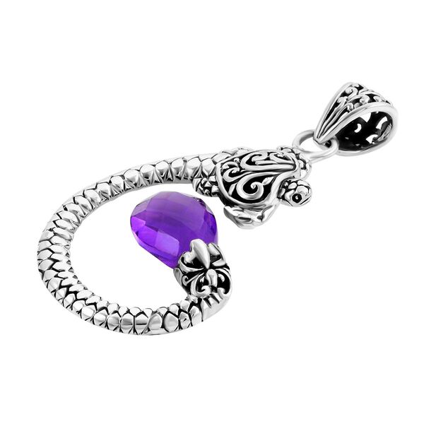 Royal Bali Kollektion - Schildkröte afrikanischer Amethyst-Anhänger image number 3