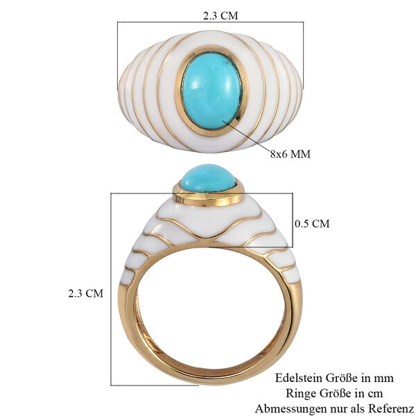 Nat&uuml;rlicher Sleeping Beauty T&uuml;rkis Solit&auml;r Ring 925 Silber Vermeil image number 8