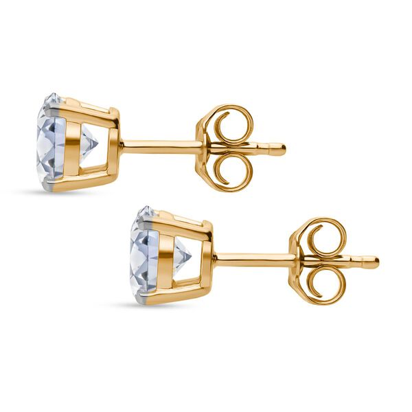 LUXURIANT VS Labor Diamant Ohrstecker, 925 Silber Gelbgold Vermeil - 1,50 ct. image number 4