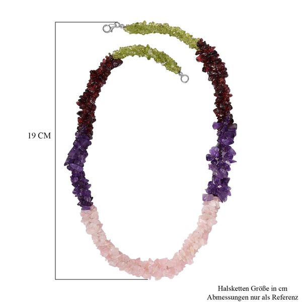 Multi-Edelstein Halskette, 50cm - 325 ct. image number 6