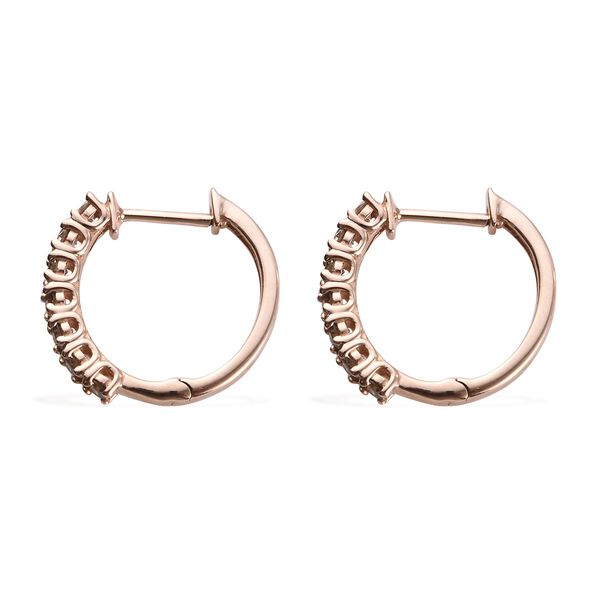 Champagner Diamant-Creolen, 925 Silber Ros&eacute;gold Vermeil ca. 1,00 ct image number 5