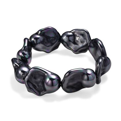 Pfaufarbene Muschelperle Armband Flexibles cm Standard