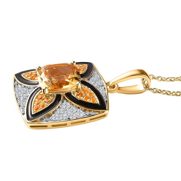 GP Royal Kollektion - AA Citrin, Zirkon und Saphir Anh&auml;nger mit Kette - 5,30 ct. image number 4