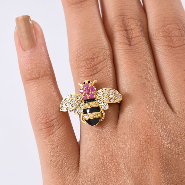 GP Trionfo Kollektion- Gelber, rosa, blauer Saphir und Zirkon Ring - 0,68 ct. image number 4