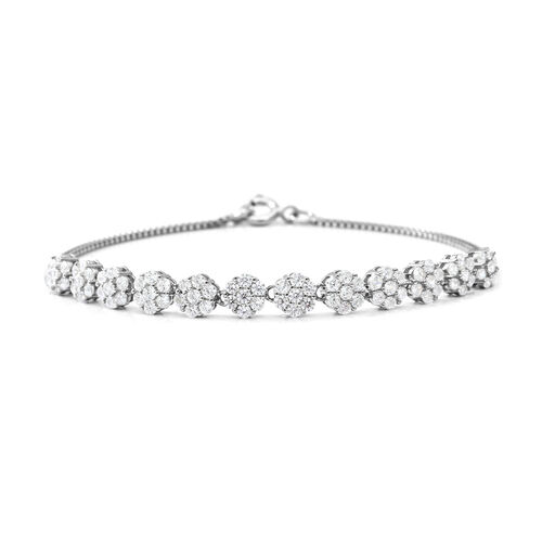 LUSTRO STELLA - weißes Zirkonia-Armband, ca. 19 cm, 925 Silber rhodiniert ca. 3,89 ct image number 0