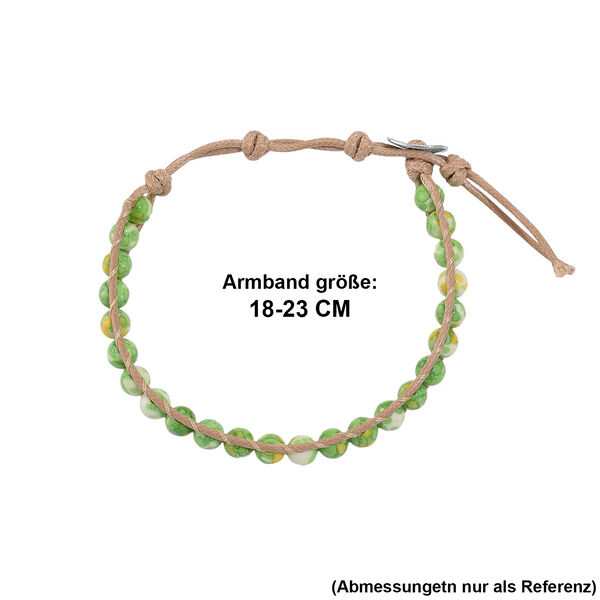 Flexibles gr&uuml;n-gelbes Regenblumen-Yuhua-Quarzit Armband - 35 ct. image number 6
