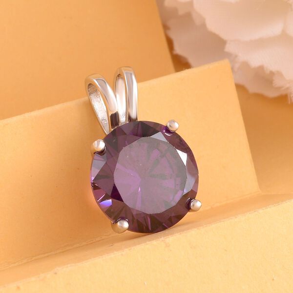 Lila Zirkonia Anh&auml;nger, 925 Silber rhodiniert ca. 5,00 ct image number 3
