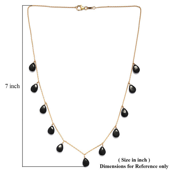 Shungit Halskette 50 cm 925 Silber vergoldet ca. 1,00 ct image number 6