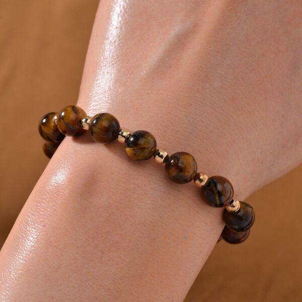 Gelbes Tigerauge Armband ca. Flexibles cm Standard gelb vergoldet ca. 60.00 ct image number 2