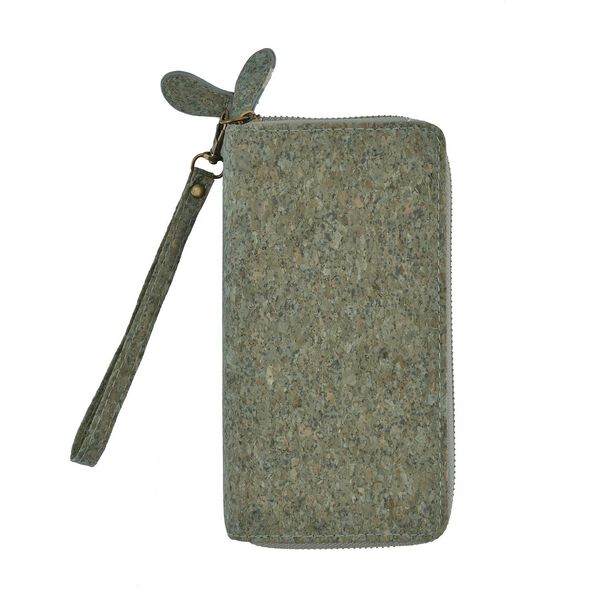 Kork-Brieftasche mit RFID Schutz, Gr&ouml;&szlig;e 19x4x10 cm, Gr&uuml;n