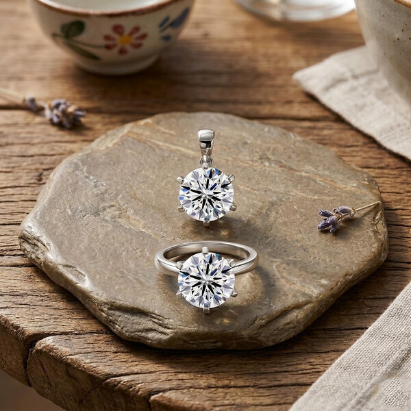 LUXURIANT DIAMOND- IGI zertifizierter VS-EF Labor Diamant Anh&auml;nger und Ring in 950 Platin image number 2