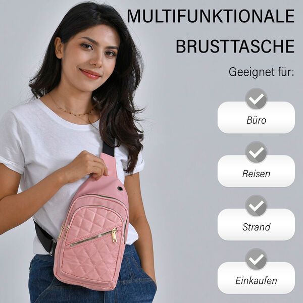 Stepp-Slingtasche mit RFID-Schutz und Kopfh&ouml;rer&ouml;ffnung, Gr&ouml;&szlig;e: 17x7,5x30cm, Lachsfarben image number 2