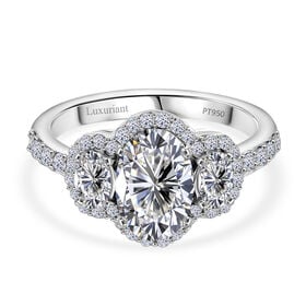 Lab Grown Diamant VS Ring 950 Platin (Größe 17.00) ca. 2,50 ct