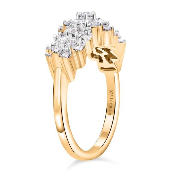 LUXURIANT 1 ct. VS-EF Labor Diamant Ballerina Ring, 925 Silber Gelbgold Vermeil image number 3