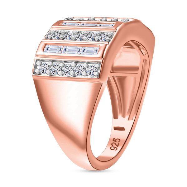 LUXURIANT SGL zertifizierter SI-GH Labor Diamant Ring, 925 Silber rhodiniert und 750 Ros&eacute;gold Vermeil - 1 ct. image number 4