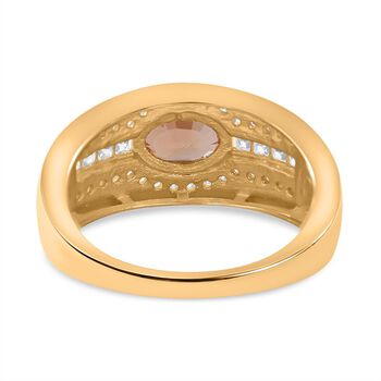 AAA Ceylon orange Saphir und Moissanit Ring- 1,42 ct.