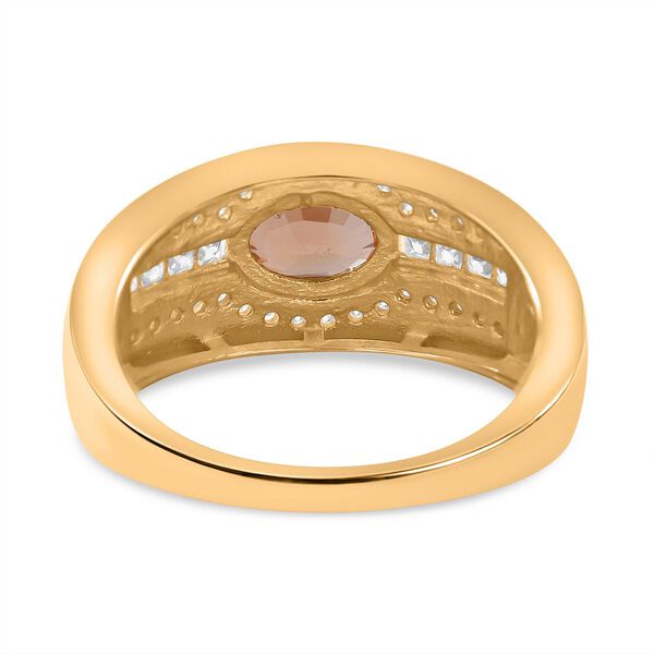 AAA Ceylon orange Saphir und Moissanit Ring- 1,42 ct. image number 3