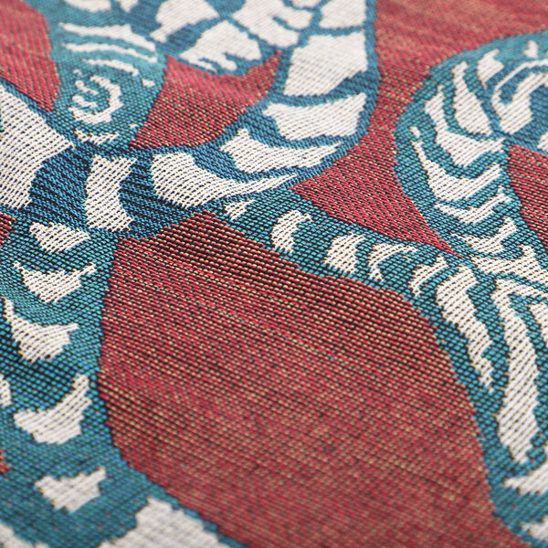 Jacquard gewebte H&auml;keldecke mit Fransen, Tigermuster, Gr&ouml;&szlig;e 130x150 cm, Rot image number 6