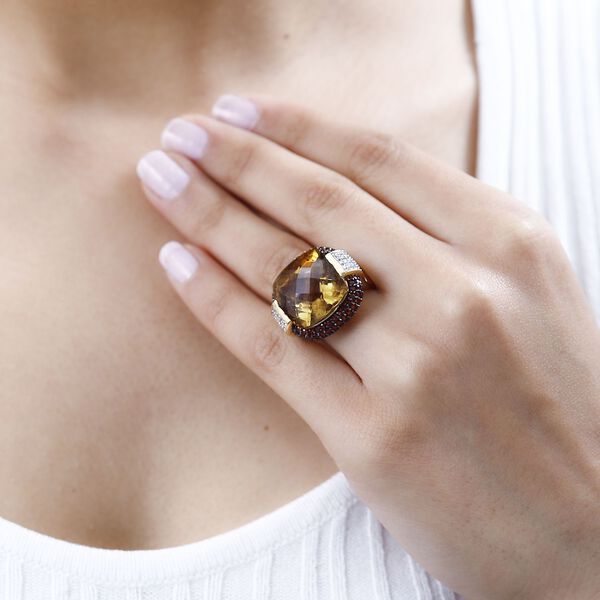AAA Citrin, Mosambik Granat und Zirkon-Ring - 21,30 ct. image number 3
