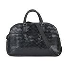 Elegante Reisetasche - PU-Außenseite, Braune Gurte, 54 x 34 x 24 cm, schwarz