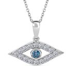 LUXURIANT DIAMOND - Lab Grown Blauer Diamant SI-GH, Lab Grown Weißer Diamant SI-GH Schmuckset ca. 50 cm 925 Silber rhodiniert ca. 0,50 ct.