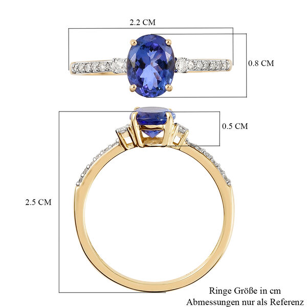 AAA Tansanit und Diamant Ring - 1,70 ct. image number 7