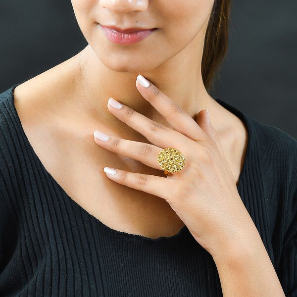 Citrin Ring, 925 Silber Gelbgold Vermeil (Gr&ouml;&szlig;e 17.00) ca. 5,21 ct image number 3