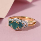 Grandidierit und Zirkon-Ring, 925 Silber vergoldet  ca. 1,09 ct image number 1