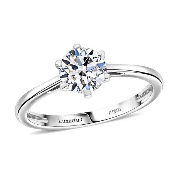 LUXURIANT IGI zertifizierter VS-EF Labor Diamant Ring in 950 Platin - 1 ct. image number 3