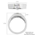 LUSTRO STELLA Hergestellt mit ZIRKONIA Herren Ring 925 Silber Platin-Überzug (Größe 20.00) ca. 2,23 ct image number 5