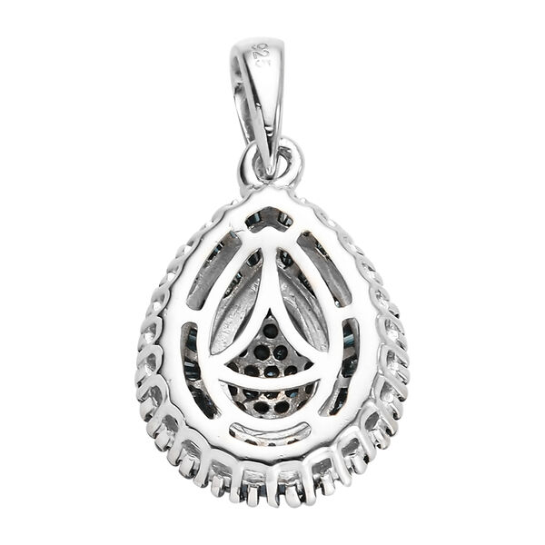 Blauer Diamant Anh&auml;nger 925 Silber platiniert ca. 0,50 ct image number 5
