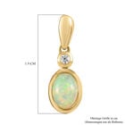 Natürliche, äthiopische Opal und weiße Zirkon-Ohrringe, 925 Silber vergoldet ca. 1,11 ct image number 4