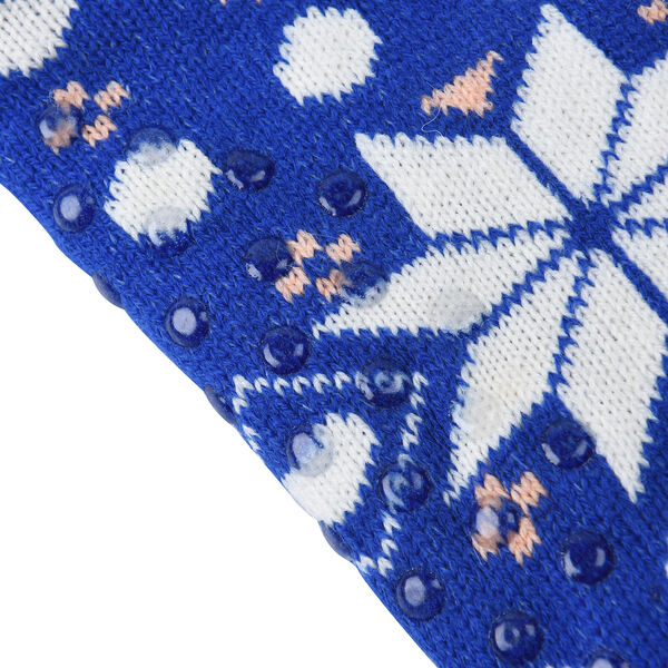 2er-Set - Rutschfeste Haussocken mit Sherpafutter, Schneeflockenmuster, Einheitsgr&ouml;&szlig;e, Schwarz und Blau&nbsp; image number 3