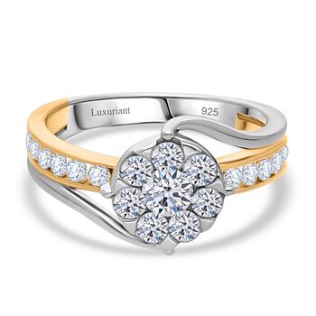 LUXURIANT DIAMOND - Lab Grown Diamant SI-GH SGL zertifiziert Ring 925 Silber rhodiniert (Gr&ouml;&szlig;e 17.00) ca. 1.00 ct