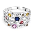 Blauer Saphir, Rosa Saphir Ring 925 Silber rhodiniert (Größe 17.00) ca. 1,48 ct
