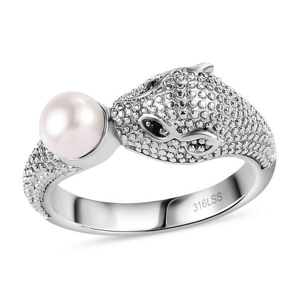 S&uuml;&szlig;wasser Perle und schwarzer Spinell Ring image number 4