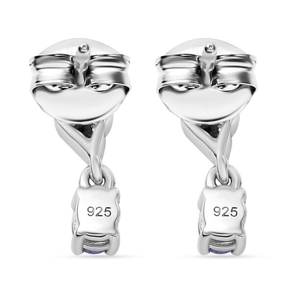 Tansanit, Wei&szlig;er Zirkon Ohrringe 925 Silber rhodiniert ca. 0.49 ct image number 4